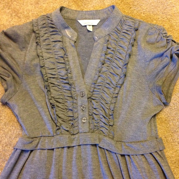 Rouged grey cotton dress - Picture 2 of 3