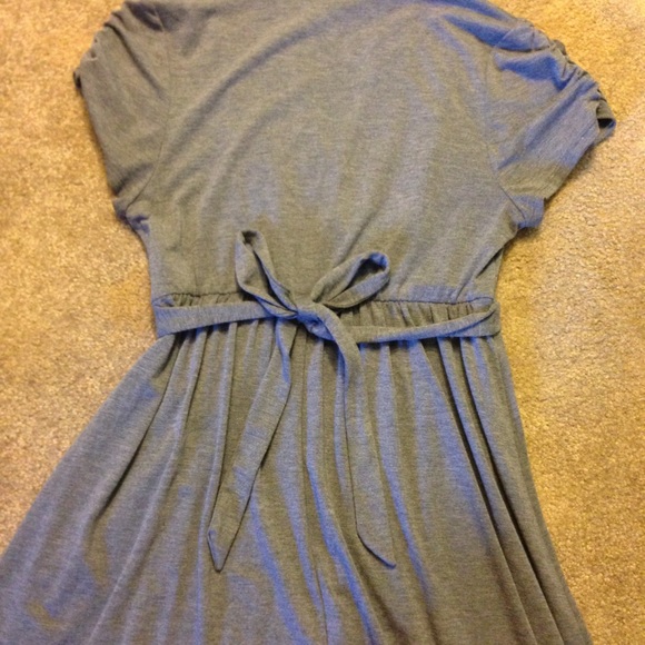 Rouged grey cotton dress - Picture 3 of 3