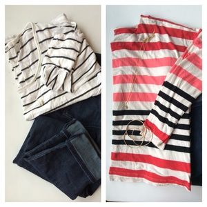 Two 3/4 sleeve tops.