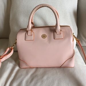 Tory Burch Robinson Mini Satchel in Pink Cloud