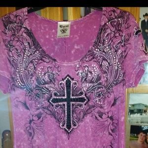Decorative cross wing shirt