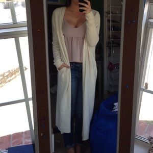 Body Length Cream Cardigan