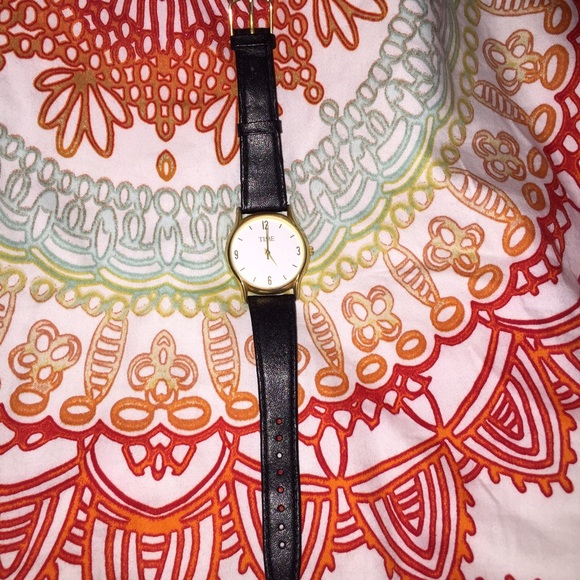 Vintage black leather watch