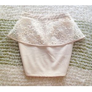 SUGARLIPS peplum skirt in cream