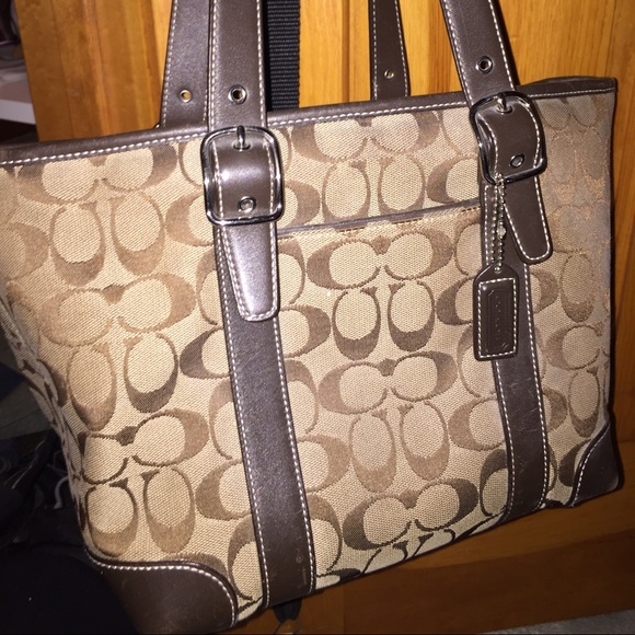Coach Handbags - Coach USED Brown Signature Bucket Bag