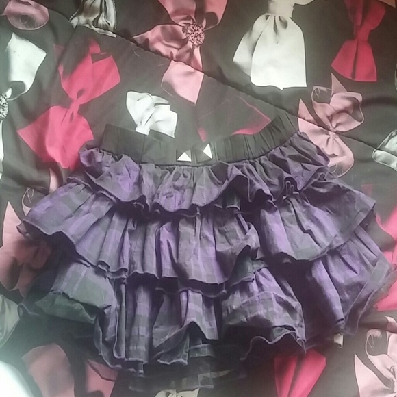 Purple plaid ruffled skirt