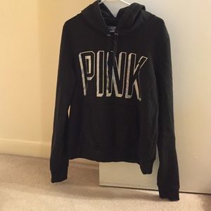 PINK black hoodie large