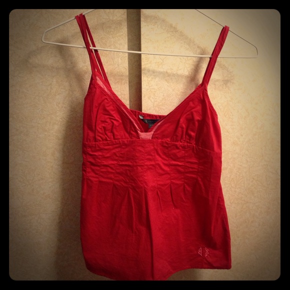 Red Tank w hint of silky pink