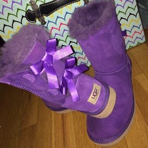Purple Bailey Bow Uggs