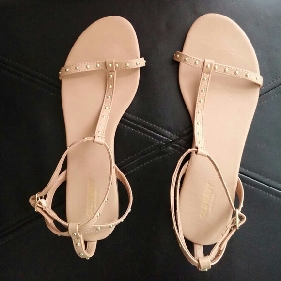 Old Navy camel gold studded sandals