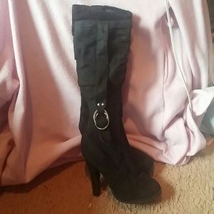 Calf high black boots