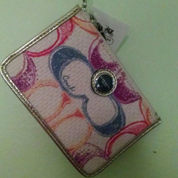 Coach multi colored skinny wallet