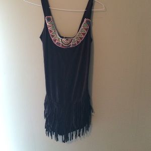 Brown fringe Native American costume