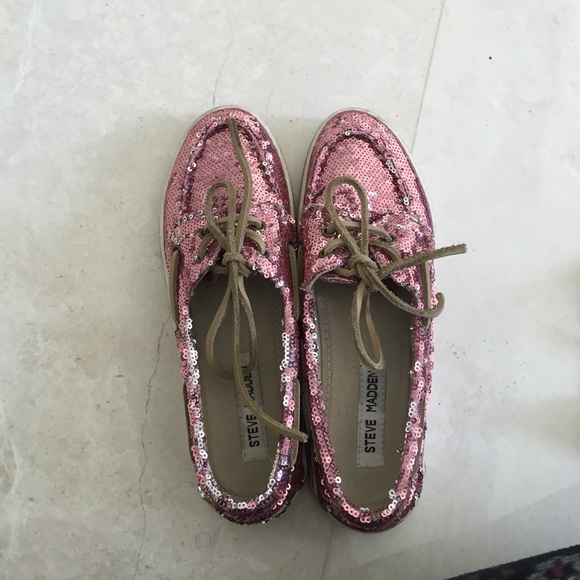 Pink sequenced Steve Madden yachtt shoes