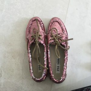 Pink sequenced Steve Madden yachtt shoes