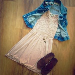 Blush lace dress