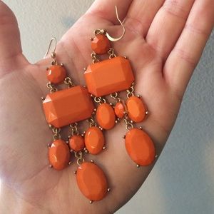 Orange statement earrings