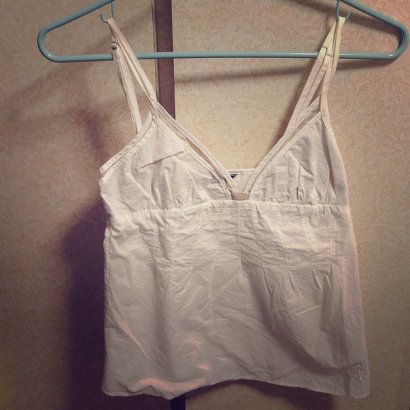White w hint of silk beige tank