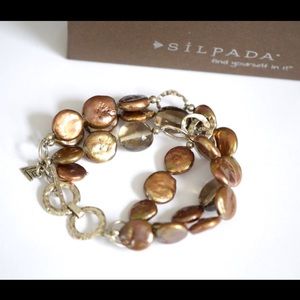 SILPADA Sterling Coin Pearl Bracelet