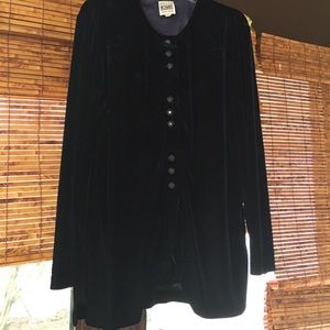 R&M Richards Royal Blue Velvet Blouse