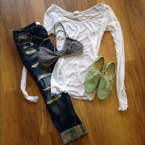 •FREE PEOPLE• White elusive long sleeve