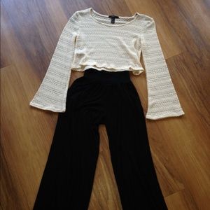 Bell sleeve crop top
