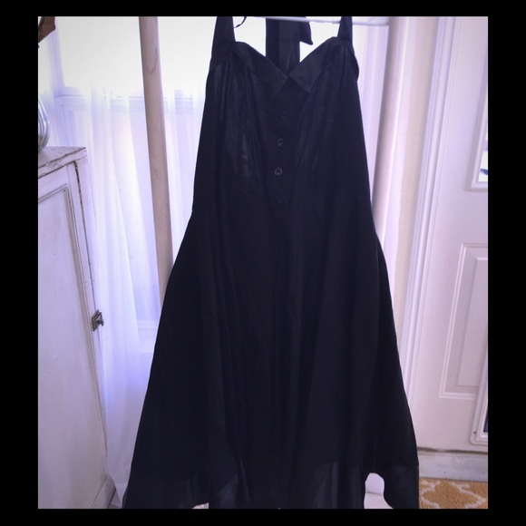 Tuxedo Style Pin Up Halter Dress