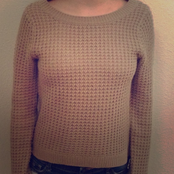 Brown cable knit lightweight sweater
