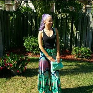 SOLD -- Palazzo Wide Leg Colorful Print Pants