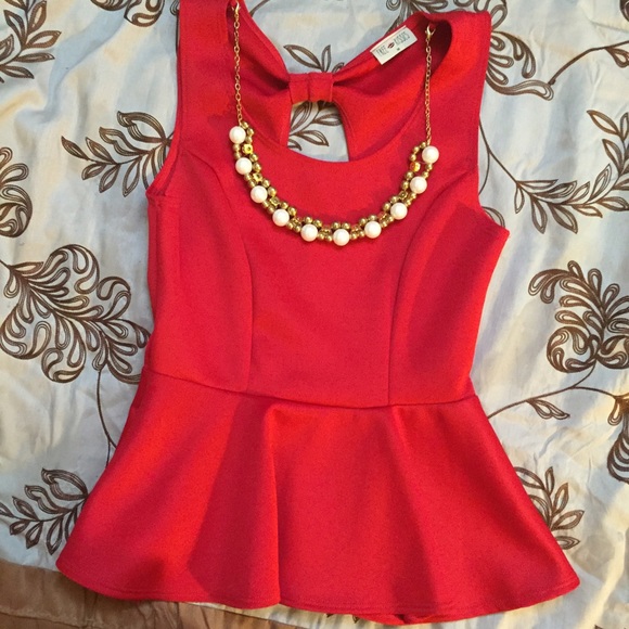 SOLD! Peplum top with necklace