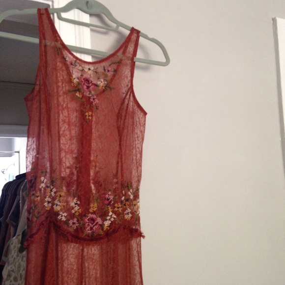 SOLD Free People floral embroidered lace maxi - Picture 3 of 4