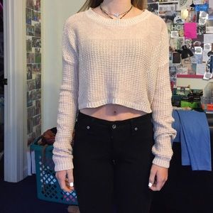 Cropped beige sweater