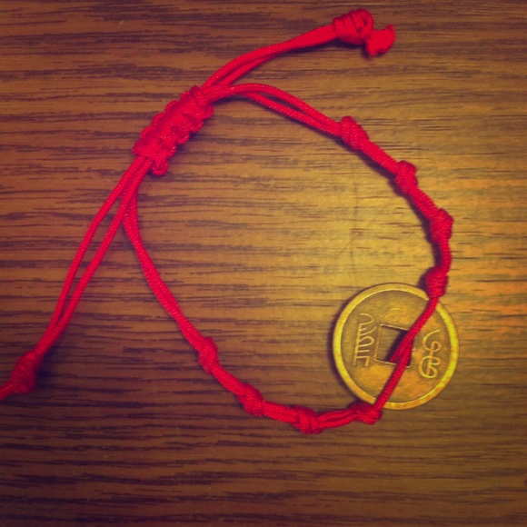 Asian Coin Draw String Bracelet