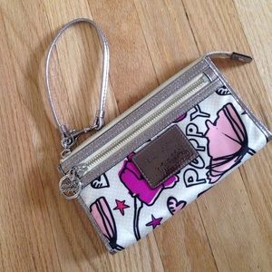 Coach "Poppy" wristlet purse