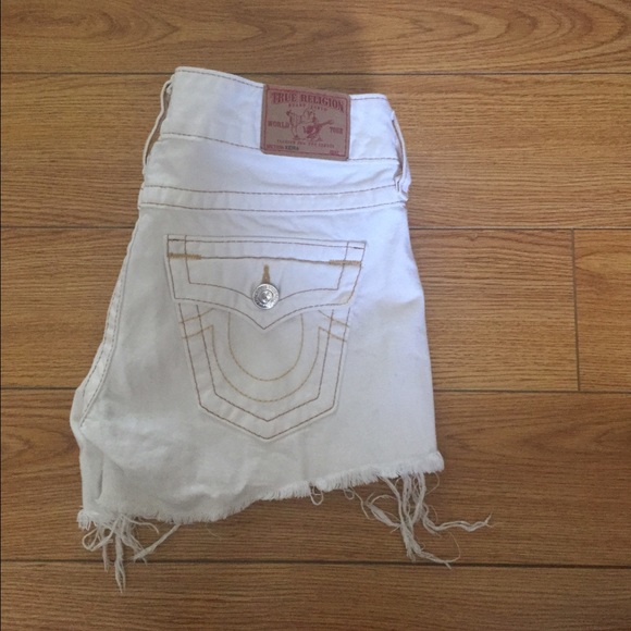 True religion white Jean shorts