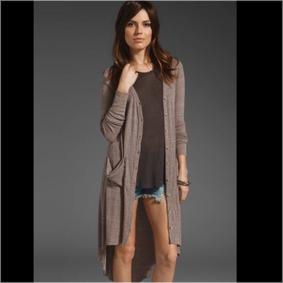 Free People Taupe Cardi NWT