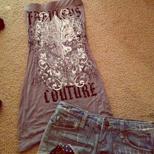 "Fabulous Couture" Grey Tube Top 🎀