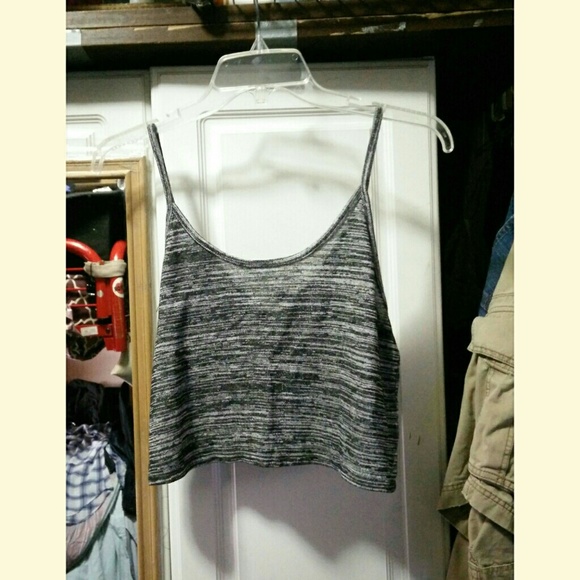 Black and white crop tank