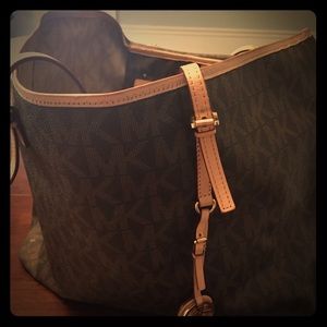 Large Michael Kors jet set monogrammed tote