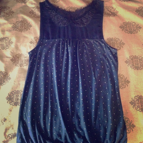 Navy blue polkadot tank top