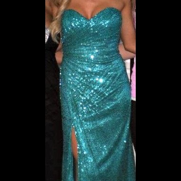 La Femme Sequin Prom Dress