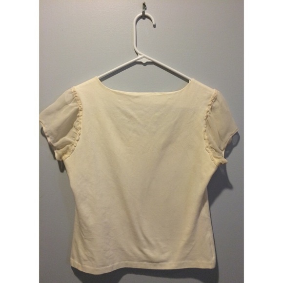 Vintage Cream Top with Sheer Sleeves - Picture 2 of 3