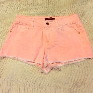 Pink denim shorts