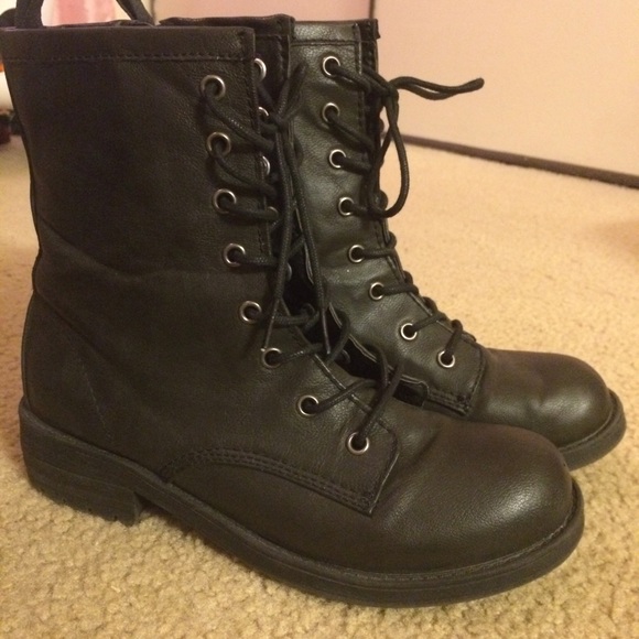 Black combat boots