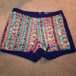 Multicolor sequined shorts