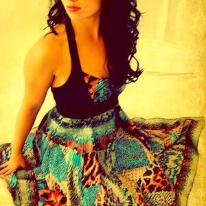Rampage Jungle Pattern flowy Dress