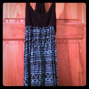 Roxy blue and black Aztec print dress size small