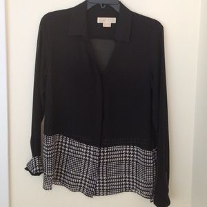 Michael Kors Petite Houndstooth Top