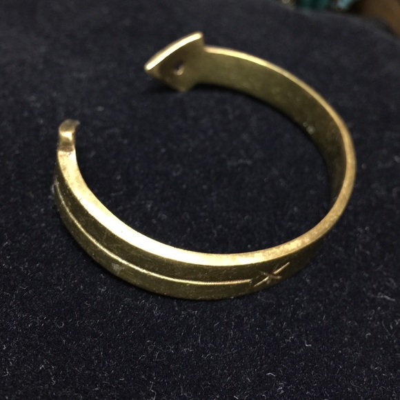 LF arm band distressed gold plate