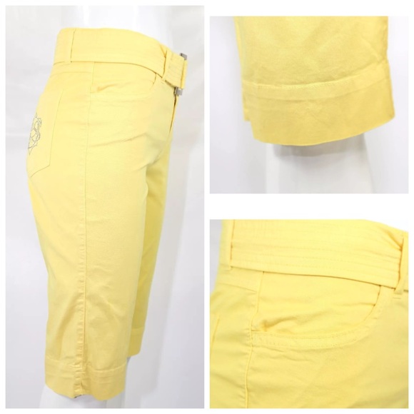 Dismero Designer Yellow Capri Crop Pant $305 - Picture 3 of 4